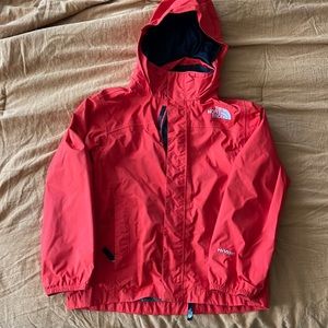 North face dark orange rain coat